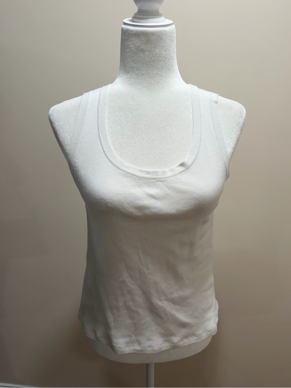 AKRIS Punto White 100% Cotton Scoop Neck Sleeveless Tank Top Sz. 8